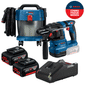 Combo Aspirador de Pó e Martelete Bosch com 2 baterias 18v 4ah + Carregador