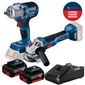 Combo Chave Impacto + Esmerilhadeira Angular com 2 Baterias 18v 4ah e Carregador