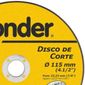 Disco de corte 4.1/2" x 1mm Metal/Inox Vonder
