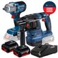 Combo Chave Impacto + Martelete Bosch SDS com 2 Baterias 18v 4ah e Carregador