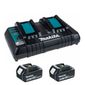 Kit Soprador de Folhas Makita 36V 2 Baterias 5Ah