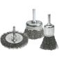 Kit Escovas de Aço 3pçs Circular/Copo/Pincel Com Haste 1/4"