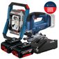 Combo Serra Tico-Tico + Refletor Bosch com 2 Baterias 18v 4ah e Carregador
