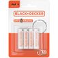 Pilha Alcalina AAA Cartela Com 4pçs Black+Decker