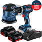 Combo Lixadeira Orbital e Parafusadeira/Furadeira Impacto Bosch Com 2 Baterias 18V 4Ah + 1 Carregador