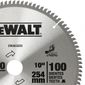 Lâmina de Serra Esquadria e Circular DeWalt DWA03220 Corte em Alumínio/Madeira 10" Com 100 Dentes