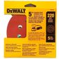 Conjunto 5 Discos Lixa DeWalt DW4306X 8 Furos 5" (125mm) Grão 220