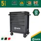 Carro para Ferramentas Profissional com 5 gavetas preto SATA