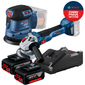 Combo Lixadeira Orbital e Lixadeira Angular Bosch + 2 Baterias 18v 4ah e Carregador