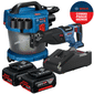 Combo Aspirador de Pó + Serra sabre Com 2 Baterias e carregador 18v 4Ah Bosch