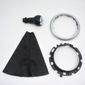 Kit Coifa Alavanca Câmbio Citroen C3 04/12 Preto C/Base Aro Prata C/Manopla Tampa Cromada