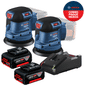 Kit Lixadeira Roto Orbital Bosch 5" Com 2 Baterias 18v 4ah + Carregador