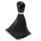 Kit Coifa Alavanca Câmbio Ford Focus 09/13 Preto C/Base Aro Cromado Manopla Preta