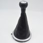 Kit Coifa Alavanca Câmbio Citroen C3 04/12 Preto C/Base Aro Prata C/Manopla Tampa Cromada