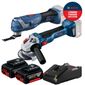 Combo Multicortadora + Esmerilhadeira Bosch Com 2 Baterias 18v 4ah e Carregador