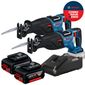 Combo Serra Sabre Bosch 18v com 2 Baterias 18v 4ah e Carregador