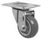 Rodizio Giratorio Com Placa 3" X 1.1/4" PVC Cinza.