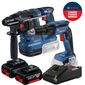 Combo Parafusadeira Drywall + Martelete Bosch Com 2 Baterias 18v 4ah e Carregador