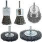 Kit Escovas de Aço Pequi 5pçs Circular Copo Pincel Com Haste 1/4"