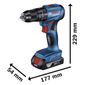 Parafusadeira/Furadeira de Impacto 1/2" 1 Bateria 18V 2Ah GSB 185-LI 1B KIT Bosch