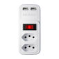 Adaptador eletrônico Branco 2 tomadas e 2 saídas USB - EAC 202 Adaptador eletrônico Branco 2 tomadas e 2 saídas USB - EAC 202