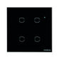 Interruptor touch smart Wi-Fi 4 teclas - EWS 1004 Preto Interruptor touch smart Wi-Fi 4 teclas - EWS 1004 Preto