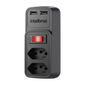 Adaptador eletrônico Preto 2 tomadas e 2 saídas USB - EAC 202 Adaptador eletrônico Preto 2 tomadas e 2 saídas USB - EAC 202