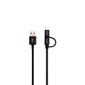 Cabo USB 2 em 1 em nylon micro USB + USB-C - EUABC 15NP