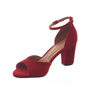 Sandália Vizzano Salto Grosso Calcanhar Fechado Nobuck Vermelha Sandália Vizzano Salto Grosso Calcanhar Fechado Nobuck Vermelha