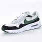 Tênis Nike Air Max SC Tela Aplicação Logo com Recortes Camurça Solado Gel Branco e Verde Musgo Tênis Nike Air Max SC Tela Aplicação Logo com Recortes Camurça Solado Gel Branco e Verde Musgo