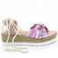 Sandália Via Marte Flatform Corda Tie Dye com Nó Fechamento Amarração Roxo e Azul Sandália Via Marte Flatform Corda Tie Dye com Nó Fechamento Amarração Roxo e Azul