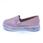 Tênis Slip-On Molekinha Cabedal Onça com Brilho Solado Holográfico Rosa