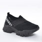 Tênis Slip-On Ramarim Chunky Mesh Cabedal com Elástico Detalhe Escrita Preto