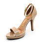 SANDÁLIA VIZZANO CALCANHAR FECHADO SALTO FINO VERNIZ BEGE