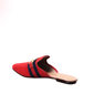 Sapato Mule Moleca Camurça Detalhe Listra Fivela Bico Fino Vermelho e Azul Marinho Sapato Mule Moleca Camurça Detalhe Listra Fivela Bico Fino Vermelho e Azul Marinho