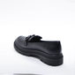 Sapato Mocassim Moleca Detalhe Corrente Salto Rasteira Solado Tratorado Preto Sapato Mocassim Moleca Detalhe Corrente Salto Rasteira Solado Tratorado Preto