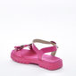 Sandália Molekinha Verniz Cabedal Tira Larga com Laço Solado Tratorado Rosa