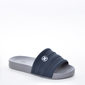 Chinelo Slide Molekinho Aplicação Logo Azul Marinho e Cinza Chinelo Slide Molekinho Aplicação Logo Azul Marinho e Cinza