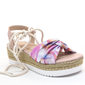 Sandália Via Marte Flatform Corda Tie Dye com Nó Fechamento Amarração Roxo e Azul Sandália Via Marte Flatform Corda Tie Dye com Nó Fechamento Amarração Roxo e Azul