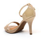 SANDÁLIA VIZZANO CALCANHAR FECHADO SALTO FINO VERNIZ BEGE