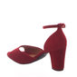 Sandália Vizzano Salto Grosso Calcanhar Fechado Nobuck Vermelha Sandália Vizzano Salto Grosso Calcanhar Fechado Nobuck Vermelha