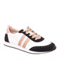 Tênis Moleca Jogger Detalhe Camurça Preto Listra Nude Napa Branco