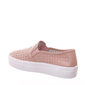 Tênis Shoes Flatform Slip-On Microperfuros Couro Rosa