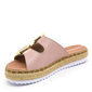 TAMANCO MOLECA FLATFORM CORDA COM FIVELA ROSA E BEGE