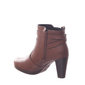 BOTA ANKLE BOOT MODARE ULTRA CONFORTO SALTO GROSSO DETALHE FIVELA MARROM