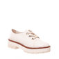 Sapato Moleca Oxford Tratorado Salto Baixo Off White