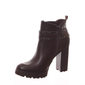 Bota Ankle Boot Ramarim Salto Grosso Tratorada Detalhe Lycra Fivela Marrom