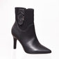 Bota Ramarim Ankle Boot Detalhe Nobuck Bico Fino Preta