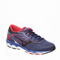 Tênis Mizuno Wave Eagle Mesh Detalhe Tela Estampa Logo Azul Marinho e Vermelho