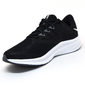 Tênis Nike Quest 3 Tela com Recortes Escrita Preto e Branco Tênis Nike Quest 3 Tela com Recortes Escrita Preto e Branco